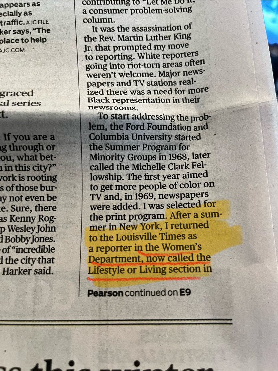 ChrisShattuck's tweet photo. This is so wild to me. And, yes, I’m a dinosaur who receives a print newspaper on Sundays.

Congrats on the new show and column @MonicaKPearson! What a long and fulfilling career you’ve had. https://t.co/DFS9owBpwp