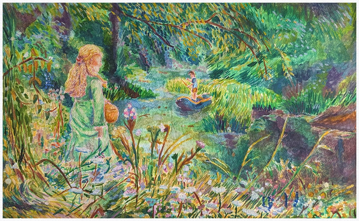 BethDooner's tweet photo. When Marnie Was There
Study of The Backwater by Charles William Wyllie

Original was done in oils, this version was done with watercolour, gouache, and pencil crayon. https://t.co/vuGGZc1WLa