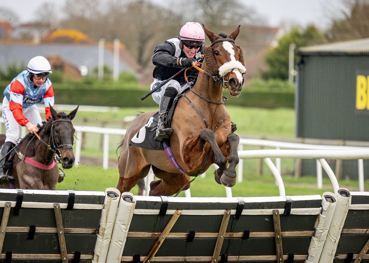 Mad one. Transmission winning the Sussex Stayers hurdle today for @Neil_Mulholland @plumptonraces . Thanks for all the messages. 😘