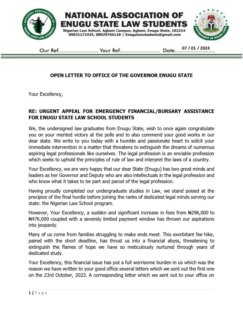 SamsonStephen96's tweet photo. Our humble appeal to the Enugu State Government

@PNMbah 
@Onyia1 
@DanNwomeh 
#IfeanyiOssai 
@ESGovernment 
@MOIEnugu https://t.co/3zJCk7hBeH