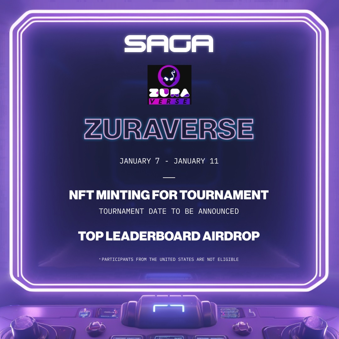 🚀 Get ready for Saga Play-to-Airdrop Season 2: The Three Kingdoms! 🌐🎮

Starting the season off is <a href="/Zuraverse/">Zuraverse 👽☘️</a>, a Web3 gaming Metaverse built using <a href="/0xPolygon/">Polygon | POL</a> &amp; Saga!

📅 The NFT minting window opens TODAY. Tournament starting shortly after mint close on Jan 11th! 🎉
🕹️ Here's