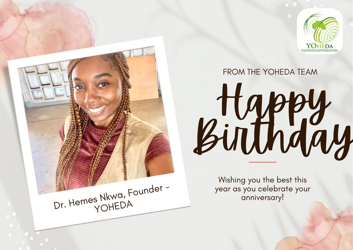 Joyeux anniversaire à notre fondateur, le Dr Hemes Nkwa, porteur de la vision de notre travail.

Nous lui souhaitons encore de nombreuses années pleines d'impact et de création de valeur.🎉🥳✨

<a href="/HemesNkwa/">Hemes Nkwa</a>

#happybirthday 
#yoheda