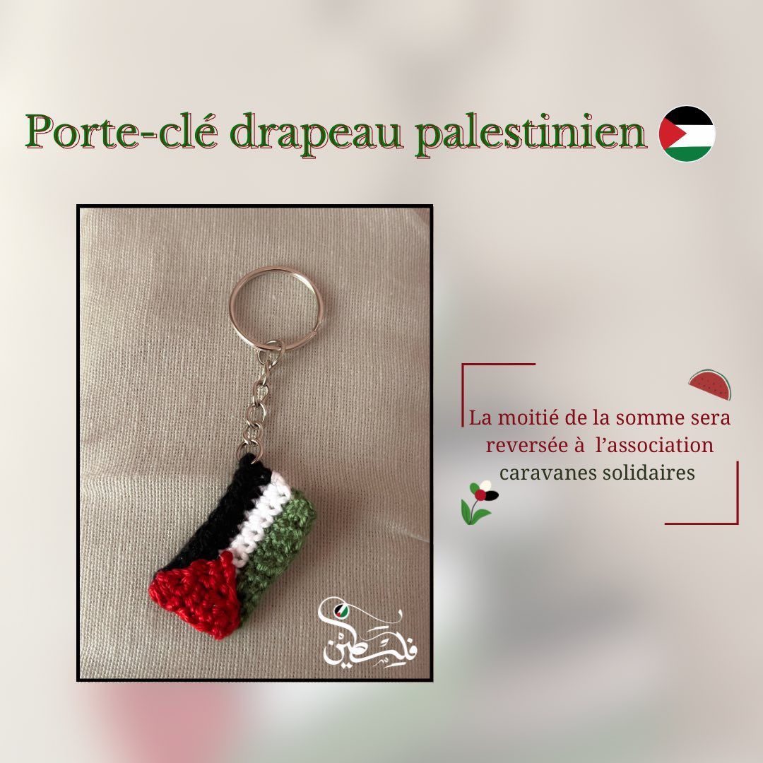 IhsaneSm's tweet photo. @handestinyy fait des portes clé avec la drapeau de la Palestine et 50% de ces ventes seront reversées à une association. Profitez en ! https://t.co/amdqzqWA86