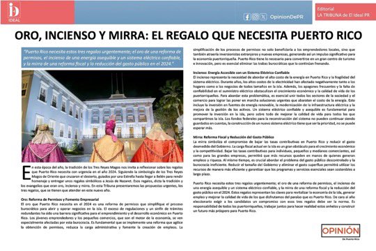 TheIdealPR's tweet photo. @OpinionDePR @pedropierluisi @Jenniffer @Miguel_Romero_ @LefrancFortuno @rodrzaguilo13 @moran_nitza @KerenRiquelme51 @EddieCharbonier Mirra: Reforma Fiscal y Reducción del Gasto Público

“La carga fiscal actual en la isla es un gran obstáculo para el crecimiento económico y la competitividad. Es crucial abordar el problema del gasto público descontrolado y la burocracia ineficiente.”

🔗https://t.co/l5Yj2HBKx4 https://t.co/cVwFzSMPKB