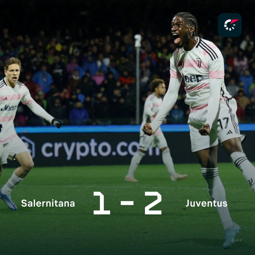 FlashscoreRO's tweet photo. Juventus obține victoria în prelungiri și se menține la 2 puncte de liderul Inter. https://t.co/yVSbLBrmw3