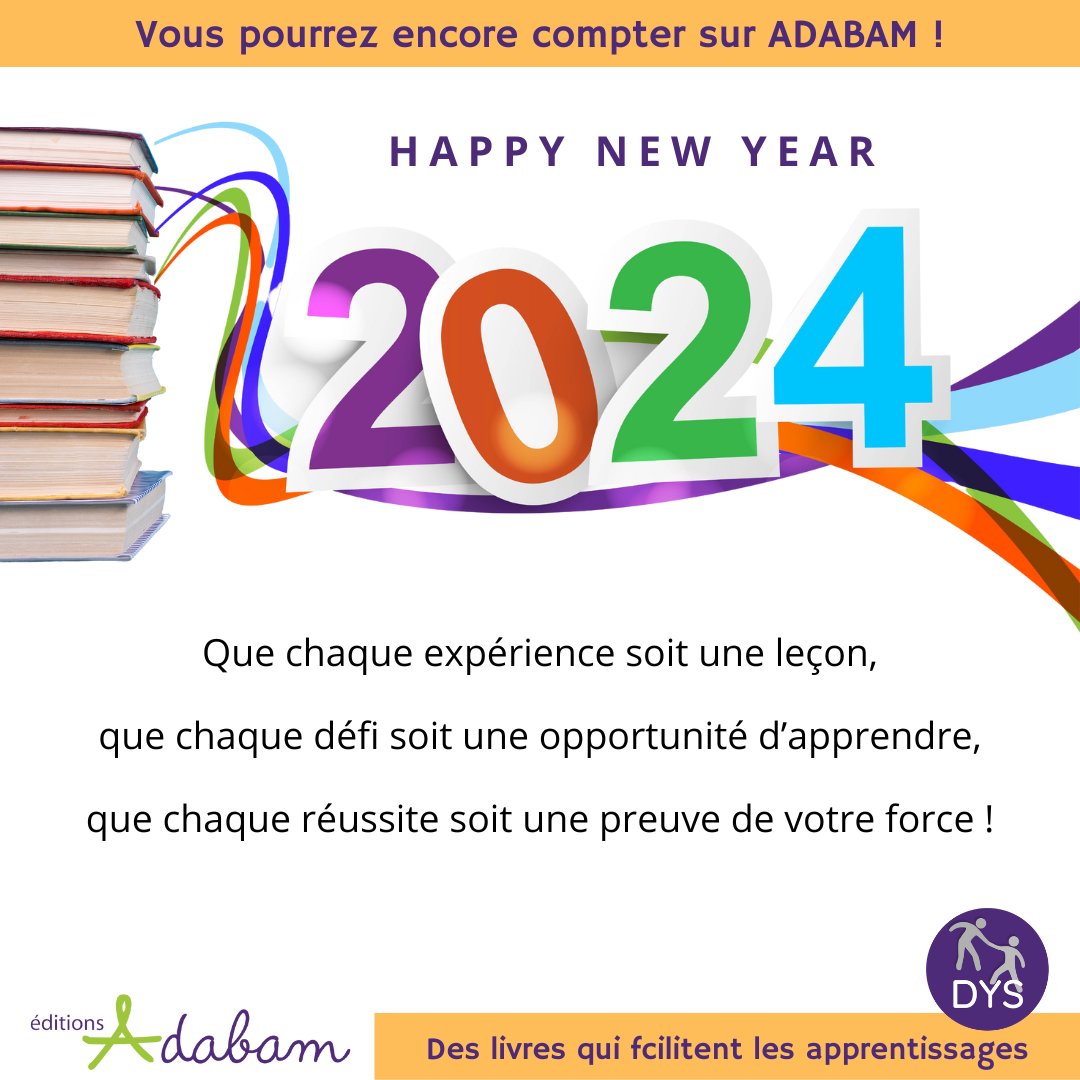 En ce début d'année, Adabam vous prépare de belles surprises éditoriales pour être au plus des besoins éducatifs des enfants et leur redonner confiance 👍
#Adabam #DYS #dyslexie #handicapinvisible #TSLA  #apprendrealire #ecoleprimaire #ief #college #bibilothèque #anglaisfacile