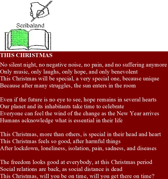 scribaland's tweet photo. #scribaland THIS CHRISTMAS
This Christmas seems more special than the last one!#poeme #poete #poem #poet #poesie #poetry #poemes #poetes #poems #poets #poesies #poetries #readers #reader #reading #readings #writer #writers #writing #writings #author #authors #ecrire #lire #relire https://t.co/sed0tKK2lq