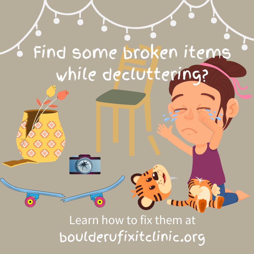 ecocycle's tweet photo. At Boulder U-Fix-It Clinic events, attendees bring all sorts of broken appliances, toys, electronics, clothing &amp; jewelry, then work with volunteer coaches to fix their item while learning hands-on repair skills! Head to https://t.co/83jonBLVUp to sign up for the Sun. 1/14 clinic! https://t.co/tlNyv02OVo