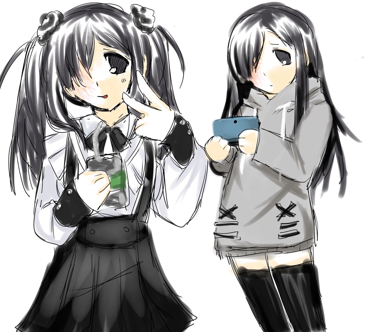 KOKORIT0P's tweet photo. #katawashoujo jirai kei &amp; menhera hanako https://t.co/Zay8YpdULv