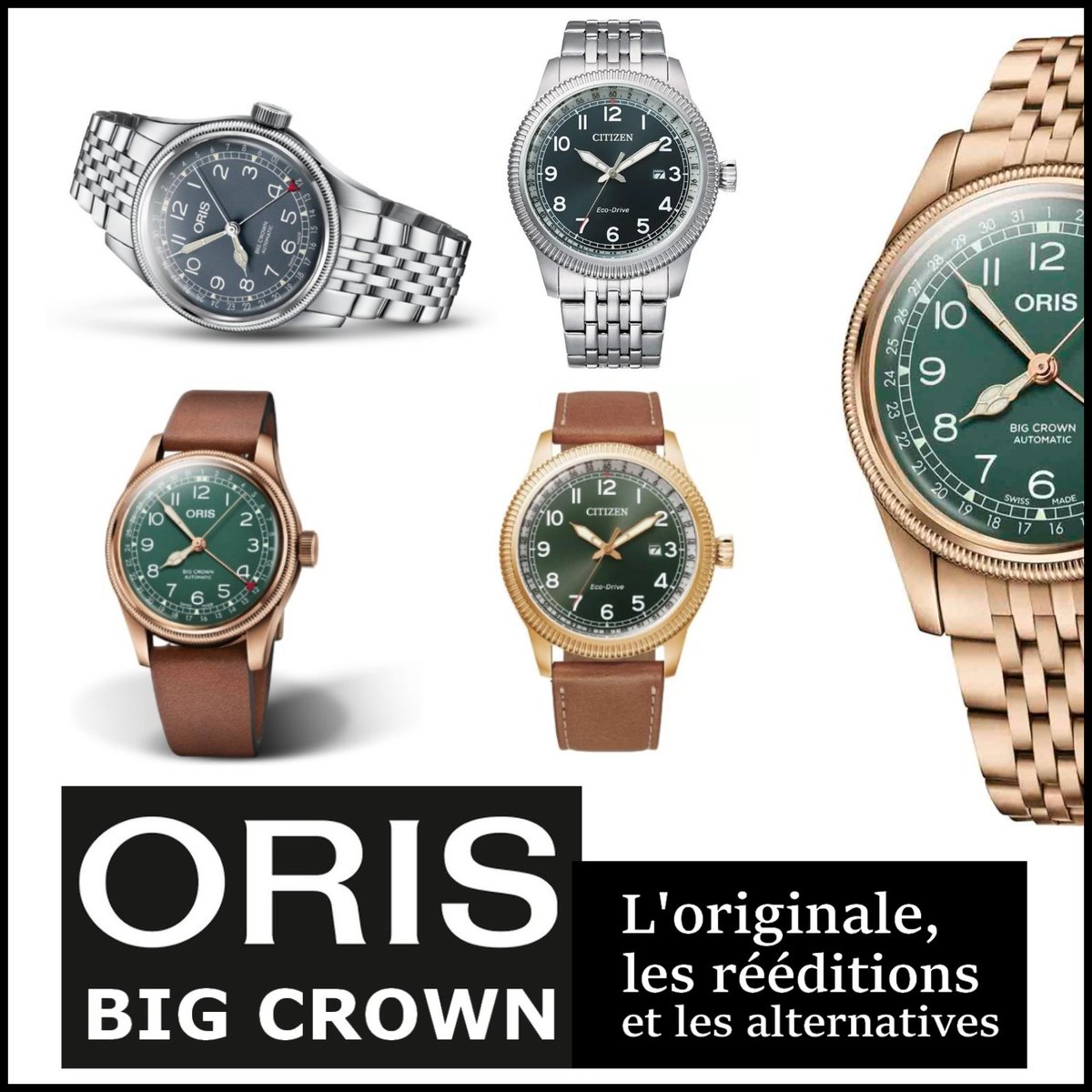 JardinKdo's tweet photo. Vous connaissez la gamme de montre Big Crown de la marque ORIS ? On vous présente les modèles vintage des années 50 et 80, puis vous montrons les derniers modèles avec leurs alternatives d'une autre marque, bien connue, mais à des tarifs plus doux.
🔗 https://t.co/kyczNYHJnk https://t.co/eTSfp7N8v4