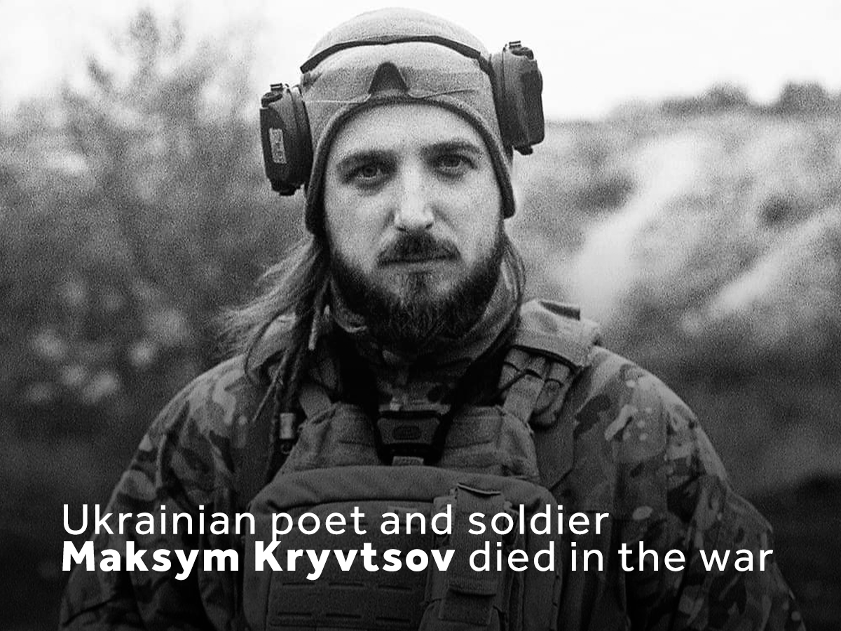 Ukrainian poet and soldier Maksym Kryvtsov died in the war: cutt.ly/owHPZuPw
