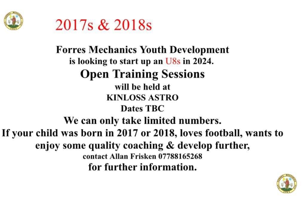 ForresYouth's tweet photo. A great opportunity for any young player.
Want to be the next future star Dream of playing at Mosset Park 
@Forres_Gazette @TheCansOfficial @ScottishYouthFA @MoraySchool @activeschoolsmoray https://t.co/zL0OqSUkUF