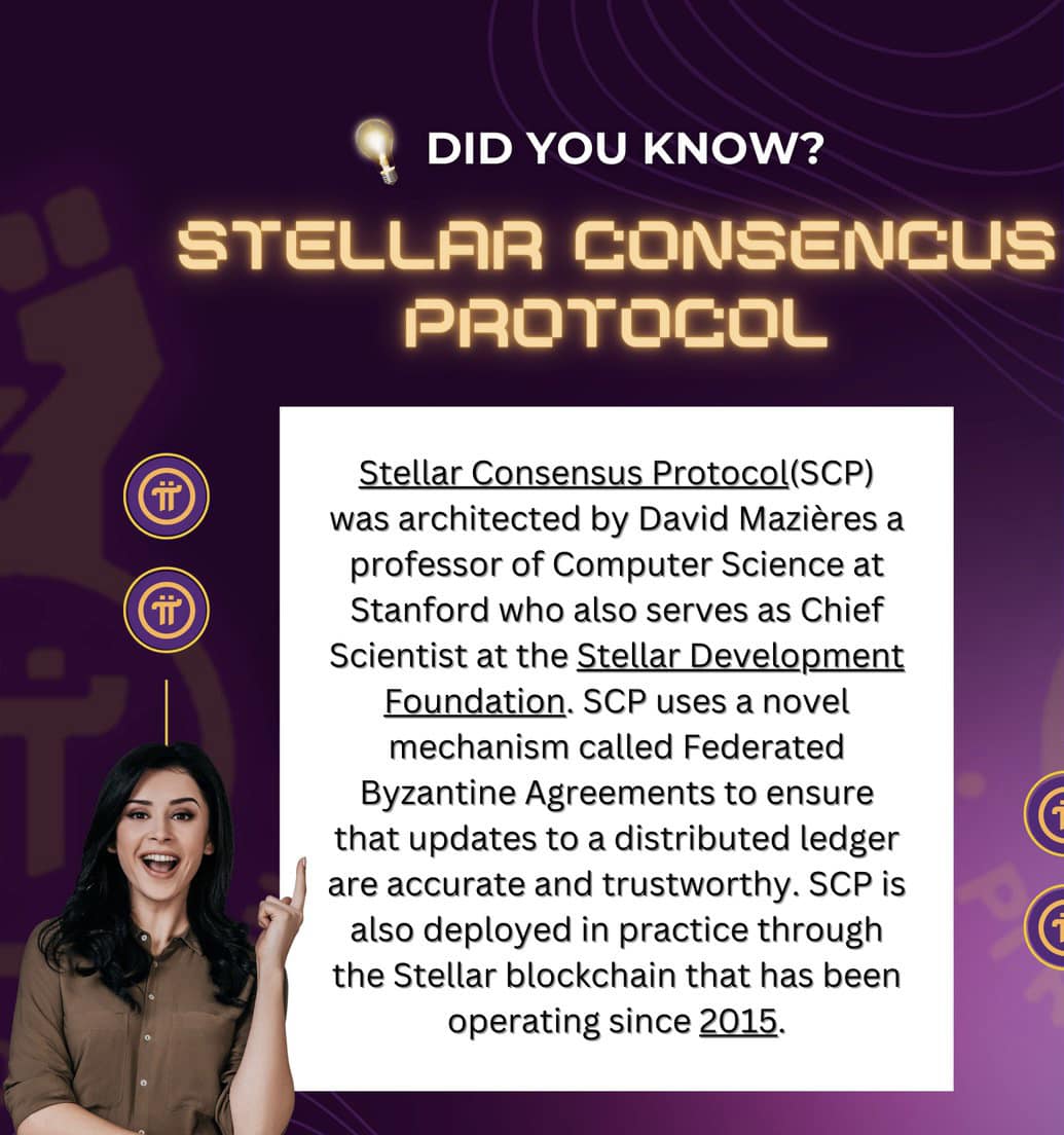 Do you know? This is an exciting time for you.

Pi Network is built on the #Stellar Consensus Protocol (SCP), which breaks the mold by welcoming personal devices (phones, laptops, computers) into the mining game. Unlike Stellar, Pi Network empowers YOU to contribute and earn