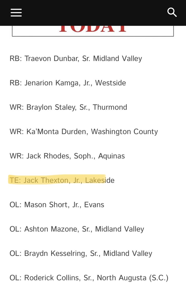 JackThexton1's tweet photo. Junior szn awards:
- 6A 1st team all-region
- Lakeside Player of The Year
- 1st team all-CSRA
- CSRA player of the year nominee 

@CoachMasonQH15 https://t.co/ajLhVD0rjO