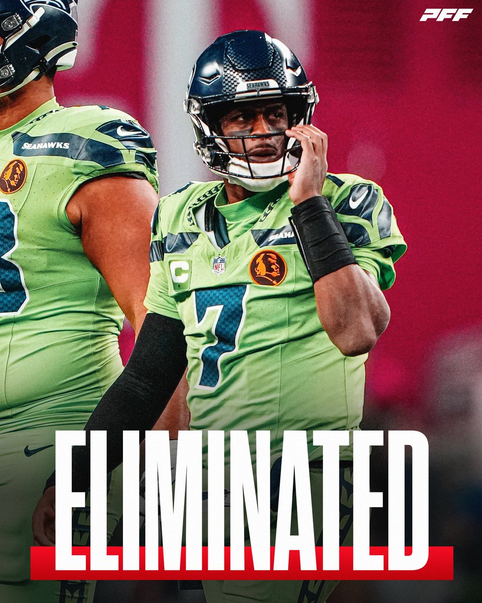 PFF's tweet photo. The Seattle Seahawks have officially been eliminated from playoff contention. https://t.co/BteM0mQ3Zd