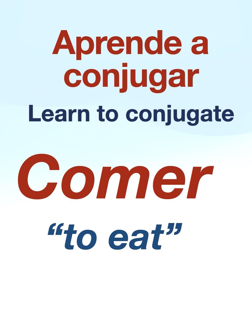 BilingualLemon's tweet image. Learn how to conjugate the verb “to eat” in Spanish 🇲🇽👀

Aprende a conjugar el verbo “comer” en español 🧑‍🏫
#learnspanish #spanishlearner #spanishclass #spanish #learningspanish #spanishtutor #spanishstudent