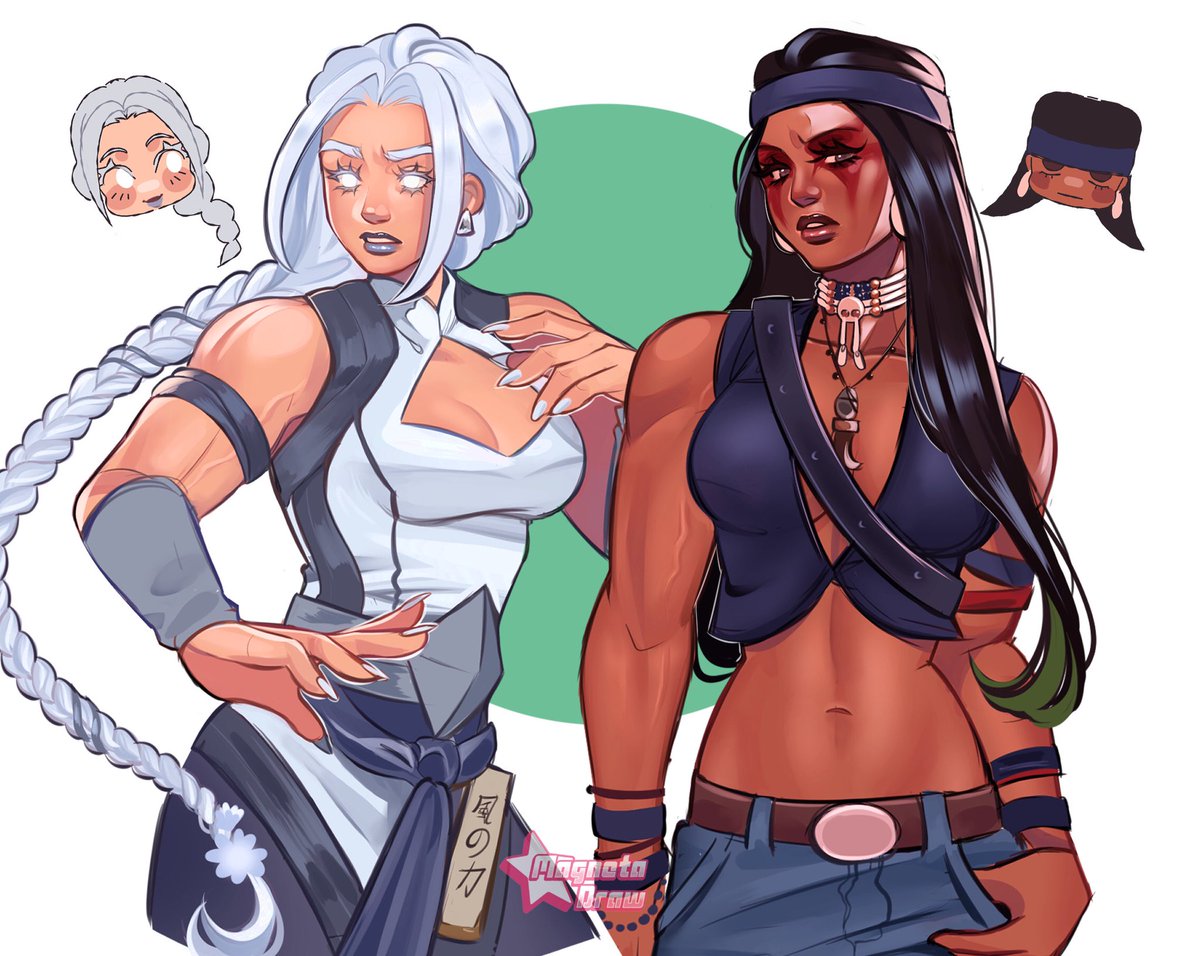 magnetadraw's tweet image. MK GENDERBENDS PART 5‼️
Fujin &amp;amp; NightWolf 🐺🍃💕