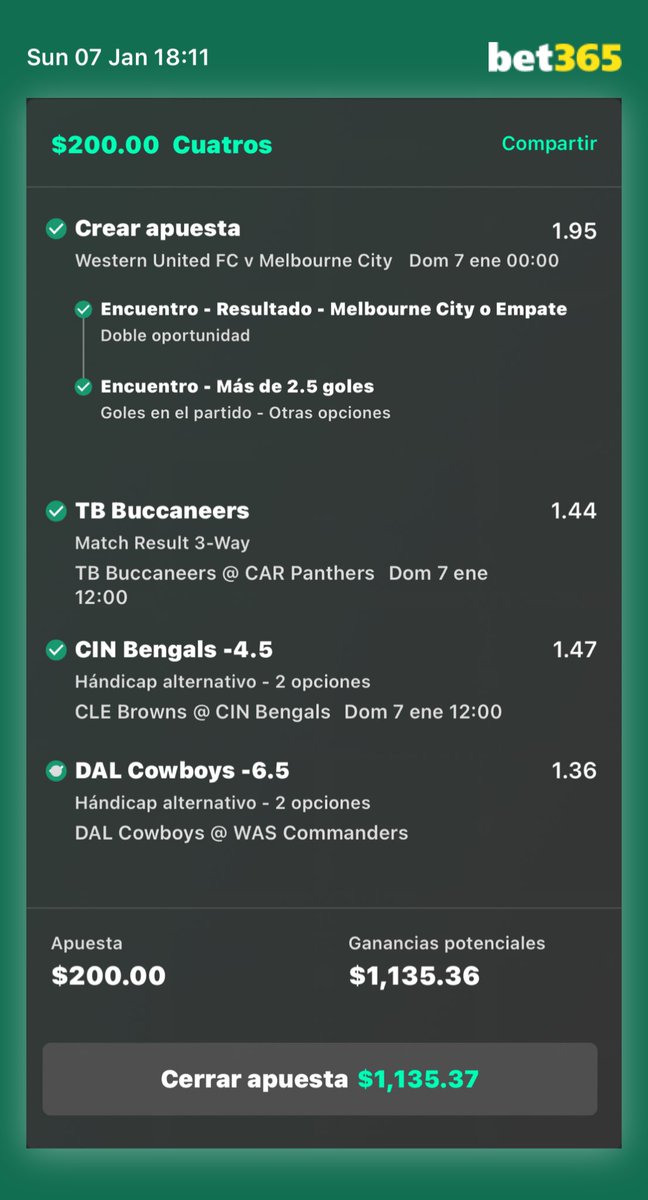 NFL_sts's tweet photo. Y los favoritos del día también pegaron, les dije. Pónganse creativos… Dos semanas consecutivas. 🫡🍀
Presuman sus tickets.
#NFL #NFL_sts https://t.co/EkujM5sZao