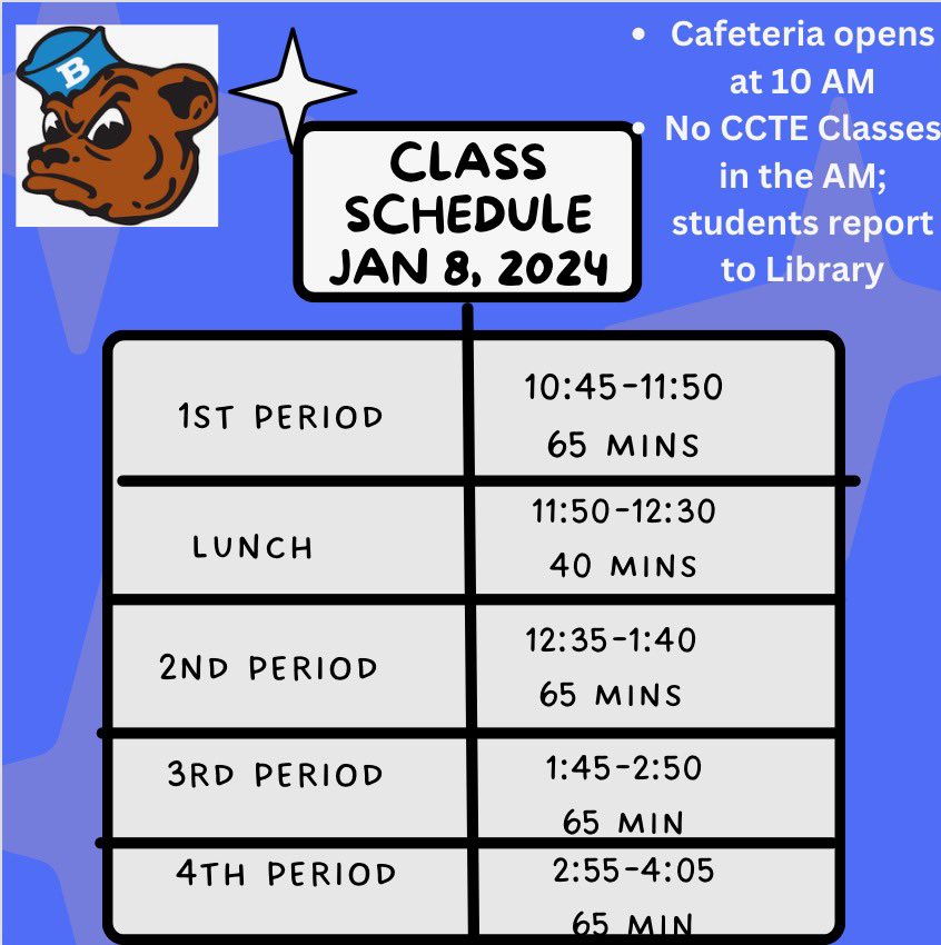 Rose Gandarilla (@rgandarilla99) on Twitter photo Here is our schedule for tomorrow <a href="/BowieHS_EPISD/">Bowie High School EPISD</a> Bears! Can’t wait to see you! <a href="/celestecjacquez/">Celeste Cano Jacquez</a> <a href="/martypoza/">Ms. Roland Lara, MEd</a> <a href="/BowieAthletics1/">Bowie Bears Athletics</a> <a href="/corina_favela/">Corina Favela</a> <a href="/StucoBowie/">Bowie High School Stuco</a> Here is our schedule for tomorrow <a href="/BowieHS_EPISD/">Bowie High School EPISD</a> Bears! Can’t wait to see you! <a href="/celestecjacquez/">Celeste Cano Jacquez</a> <a href="/martypoza/">Ms. Roland Lara, MEd</a> <a href="/BowieAthletics1/">Bowie Bears Athletics</a> <a href="/corina_favela/">Corina Favela</a> <a href="/StucoBowie/">Bowie High School Stuco</a>