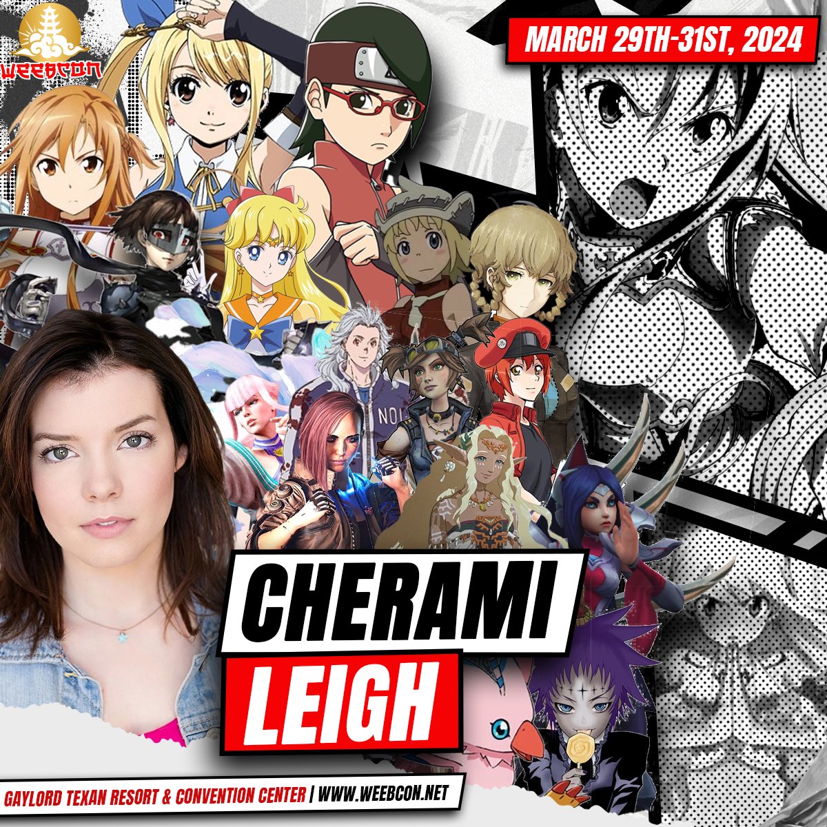 ⛅️CELEBRITY GUEST⛅️ Trust me, there were several more characters we wanted to include in this graphic 😵‍💫 WeebCon is so excited to welcome back @clkstar Cherami will be in attendance all three days of the show. Who gonna make the sacrifice to get Sarada her Mangekyo? 👀