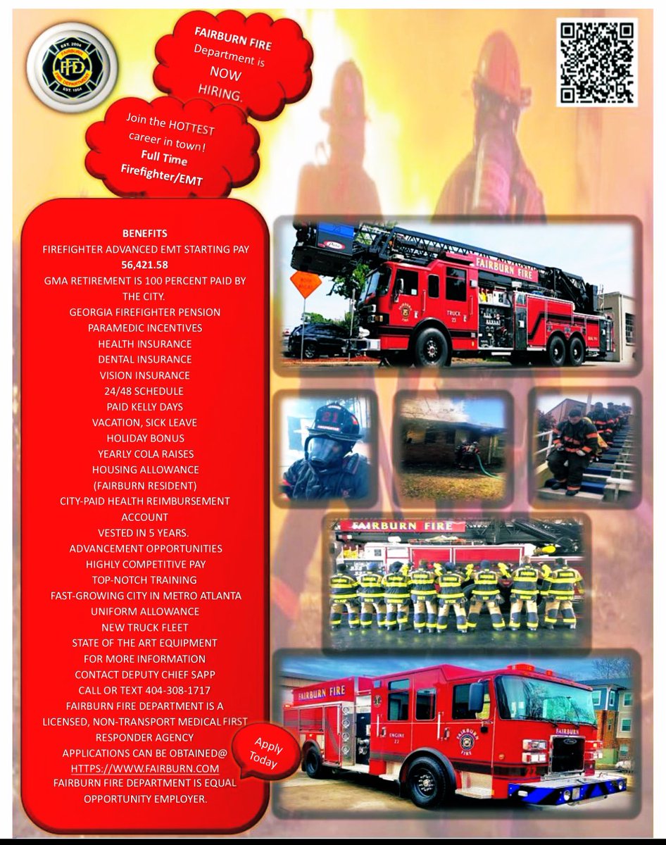 We're Hiring ‼️
Join our Team and be a part of something special 🔥🔥🔥🔥🔥<a href="/CityofFairburn/">City of Fairburn</a>