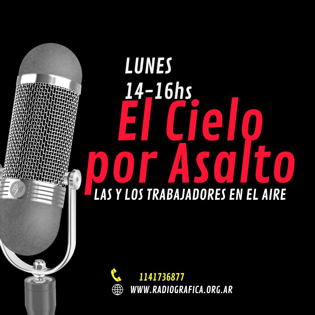 🗣️ MAÑANA nos volvemos a encontrar de 14 a 16 Hs por <a href="/radiografica893/">Radio Gráfica</a> 
Conducción:  <a href="/gabriel/">gabriel</a>.galeano83 y las voces de @china_snchez <a href="/cata_maiorana/">Caterina</a> @joselo_calmora 
Todo el análisis de la situación política, económica y del Mov. obrero de una mirada  de las y los trabajadores.