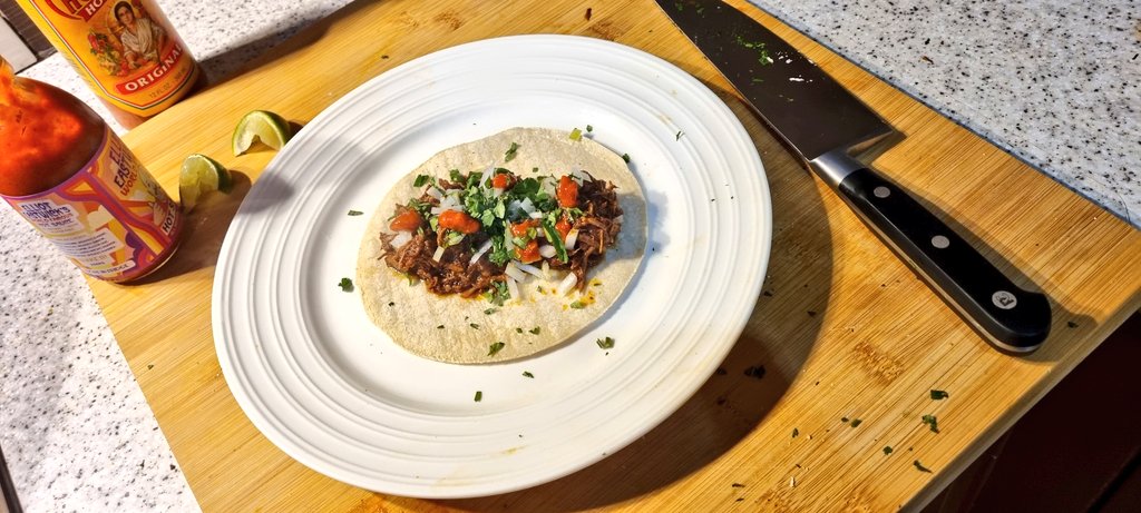 Birria tacos made from braising steak and osso buco