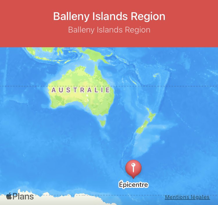 Seismes's tweet photo. Séisme de magnitude 5.0 dans la région de #balleny Islands dans le sud de la Nouvelle Zelande https://t.co/hsbD323L56