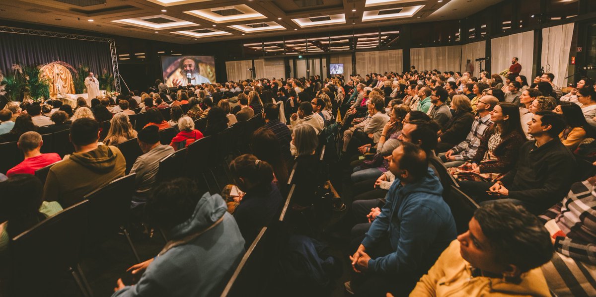 Gurudev's tweet photo. Concluded a 4-day intensive meditation and wisdom masterclass in Berlin, Germany, with participants joining from all over the globe for a refreshing start to their 2024. https://t.co/L3i9LYhE4U