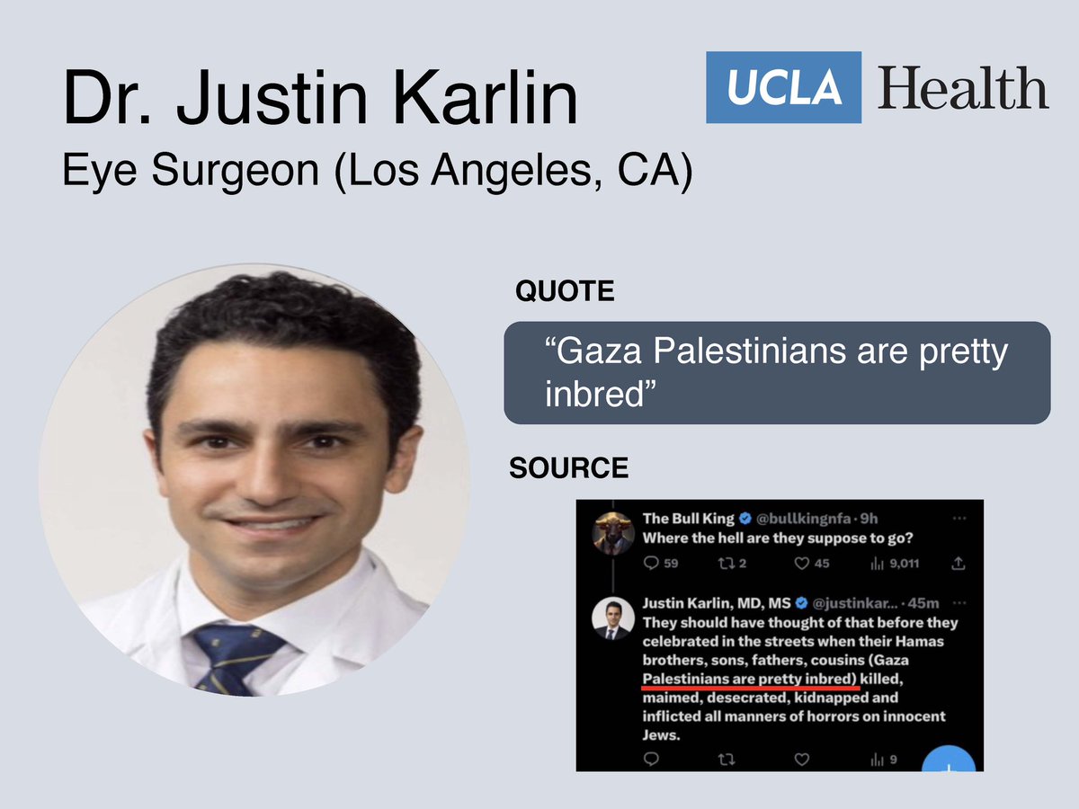 StopArabHate's tweet photo. 🚨 Read what these 8 doctors have said about Palestinians…

What is going on in America’s hospitals? https://t.co/6Fw3mu0tPJ