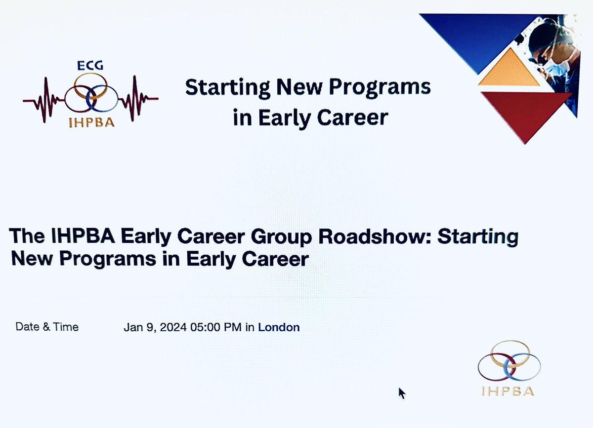 A reminder that the 2nd IHPBA Early Career Group Webinar (E-AHPBA) is approaching! Tues 9/1/24 6pm CET Topics: Implementing robotics from scratch & Collaborative Research - is it worth it? Register bit.ly/3Tqbv69 Much to discuss! @IHPBA @MarcDiMartino @HalletJulie