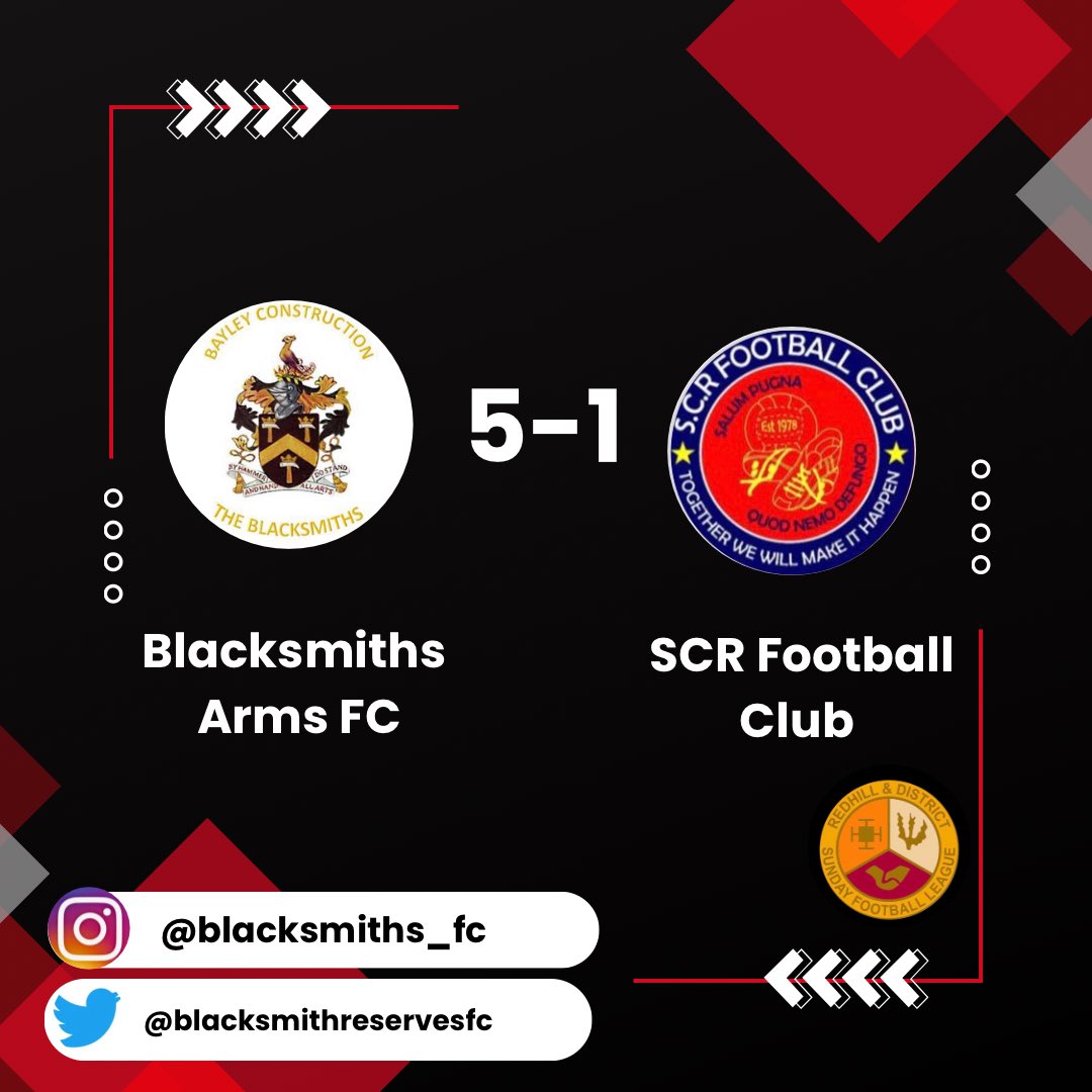 blacksmiths_fc's tweet photo. First game First win of 2024 for the boys. 

A Comfortable 5-1 win against Sutton Common Rovers saw the boys collect there first 3 points of the year. 

Goals
⚽️⚽️ - Luke Fisher 
⚽️⚽️ - Nathan Hull 
⚽️ - @LukeRchardson 

Mangers MOM- Ross 
Players MOM - Mikey 

Up the smiths 🔴⚫️ https://t.co/rNmcIReqTL