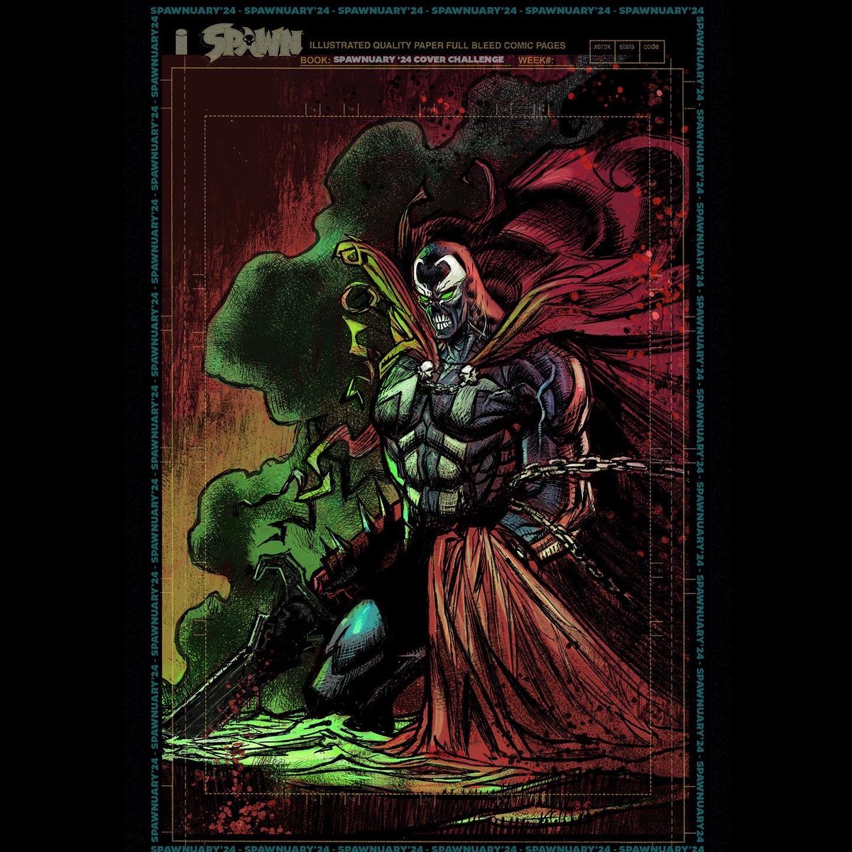 DanieleAfferni's tweet photo. #spawnuary challenge, week 1 - variant #spawnchallenge
Thank you @Todd_McFarlane and McFarlane Comics Official #dafcomics #coverart #comicart #spawn #coverart #artist #art #lineart #color #daf #toddmcfarlane #spawncomics #spawnuniverse https://t.co/1h1L0P74sT