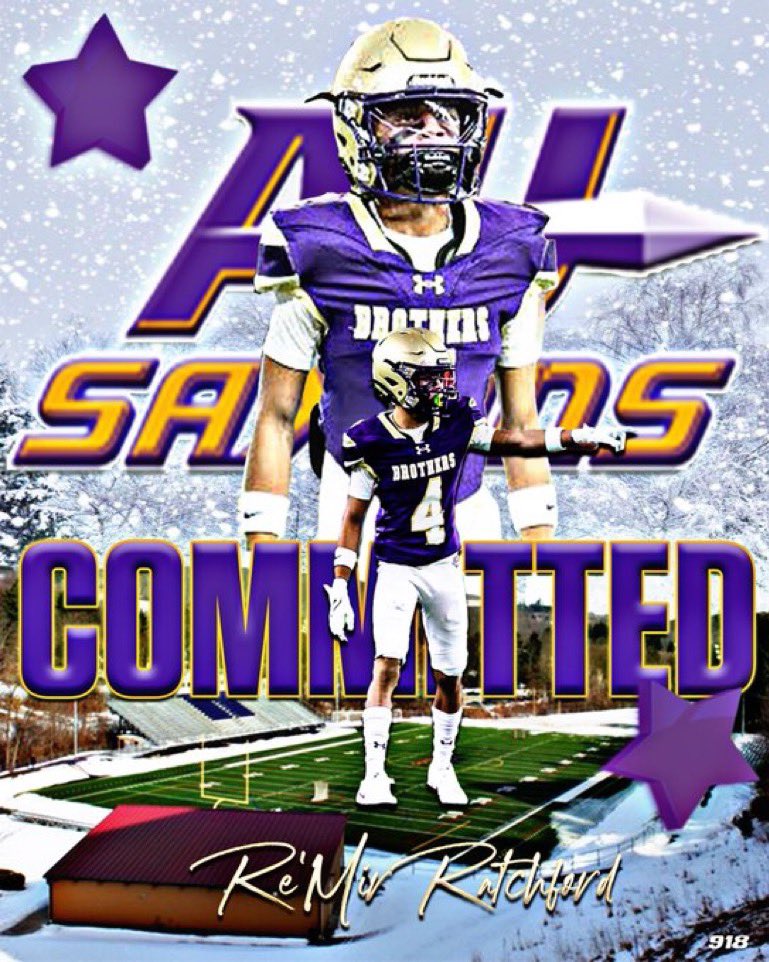 Thanks given to all family, friends, coaches and teachers that supported and helped me to this point. With that being said I'll be continuing my academic and athletic career at Alfred University. Go Saxons 💛💜🗡️ <a href="/brucewill15/">Bruce Williams</a>
<a href="/CBASyrFootball/">CBA Syracuse Football</a> <a href="/AUSaxonFootball/">Alfred U Football</a> <a href="/Coach_Rankl/">Bob Rankl</a>