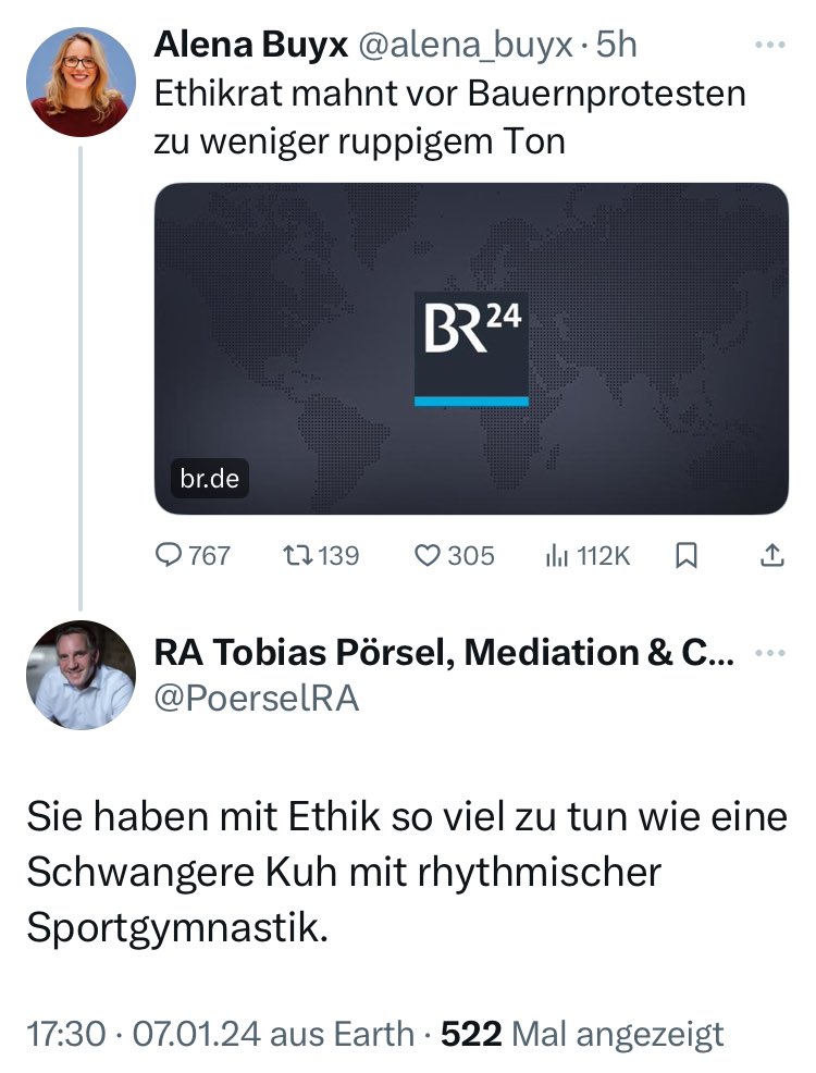 Super Antwort von @PoerselRA 😆 an den #Unethikrat