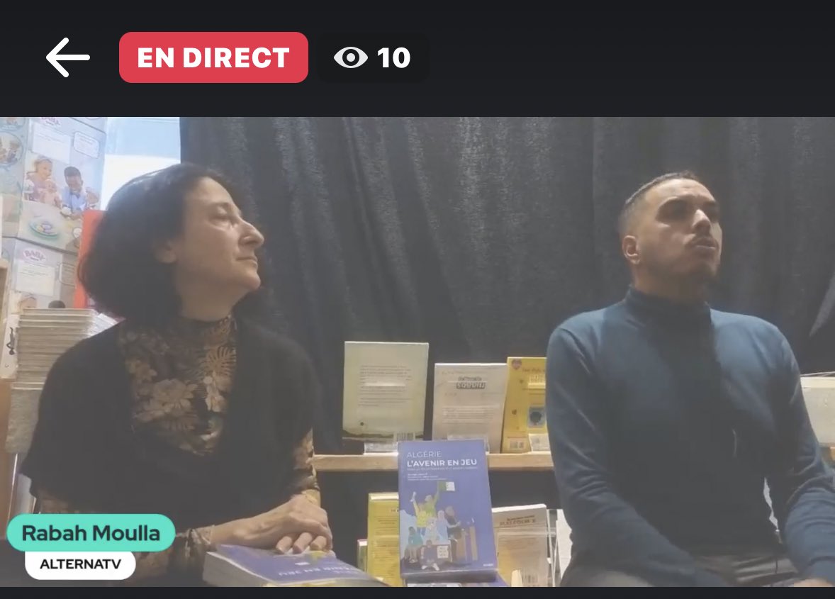 #Algérie Suivez la présentation de l’ouvrage collectif « Algérie, l’avenir en jeu. Essai sur les perspectives d’un pays en suspens » par Raouf Farrah <a href="/raouf_far/">Raouf Farrah 🍉</a> en direct : 
➡️ facebook.com/Ibtykar