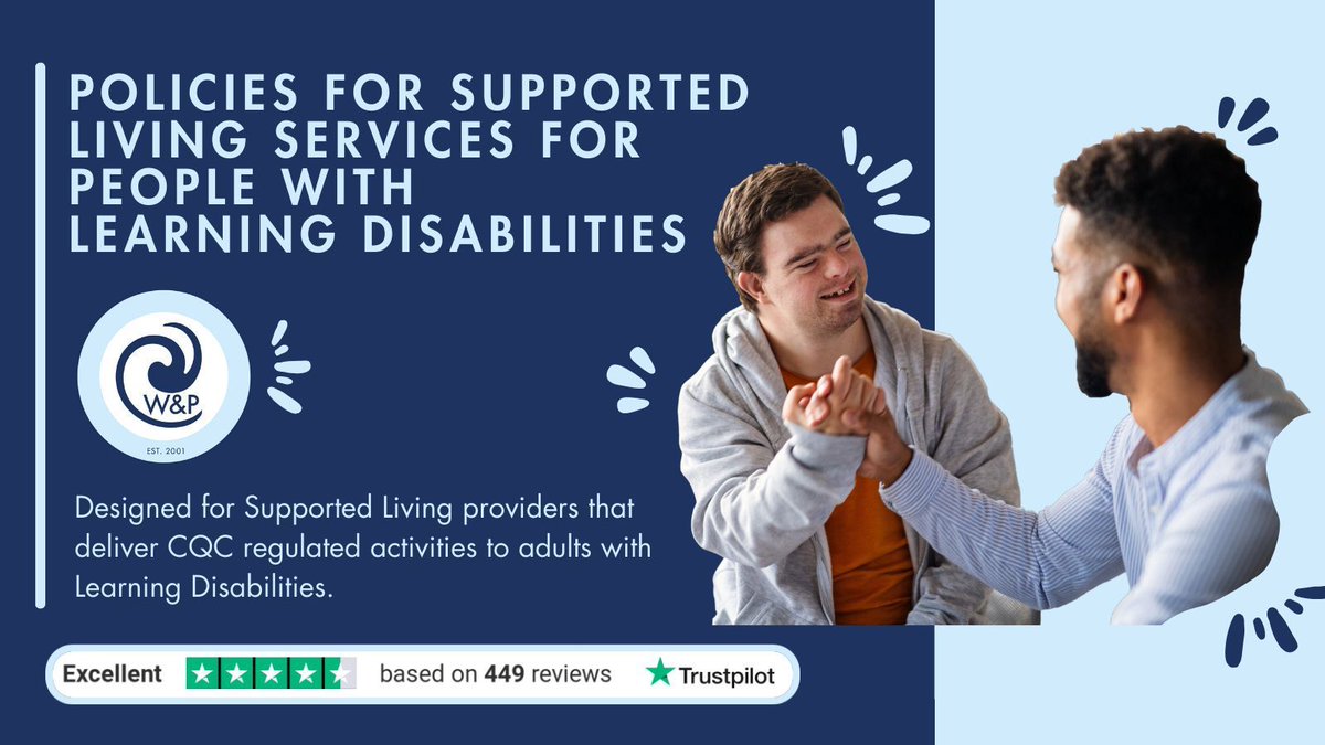 Policies for Adult Learning Disability Services - buff.ly/40TGvxl 

DOWNLOAD A FREE SAMPLE PACK 

#adultcare #caremanagers #socialcare #cqccompliance #cqcregistration