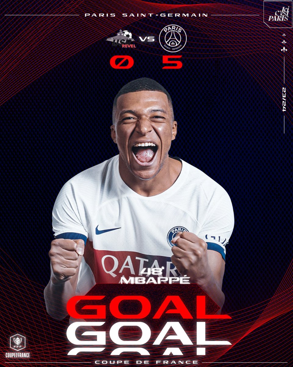 ⌚️ 48' Le triplé pour @KMbappe ⚽️⚽️⚽️ #USRPSG I 0-5