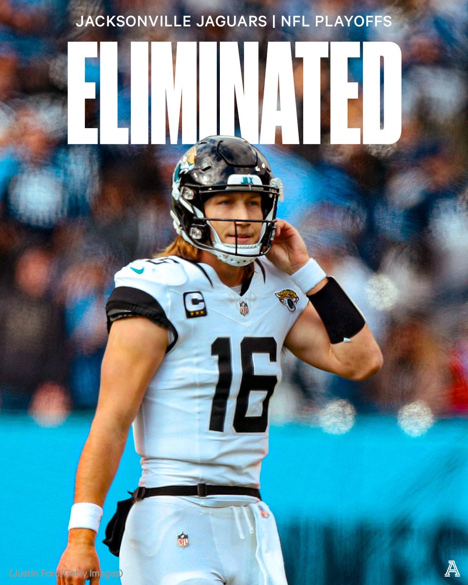 TheAthletic's tweet image. Jacksonville's loss in Tennessee seals the final two playoff spots in the AFC.

Jaguars — OUT ❌
Bills — IN ✅
Steelers — IN ✅

Seeding for Buffalo has yet to be determined.