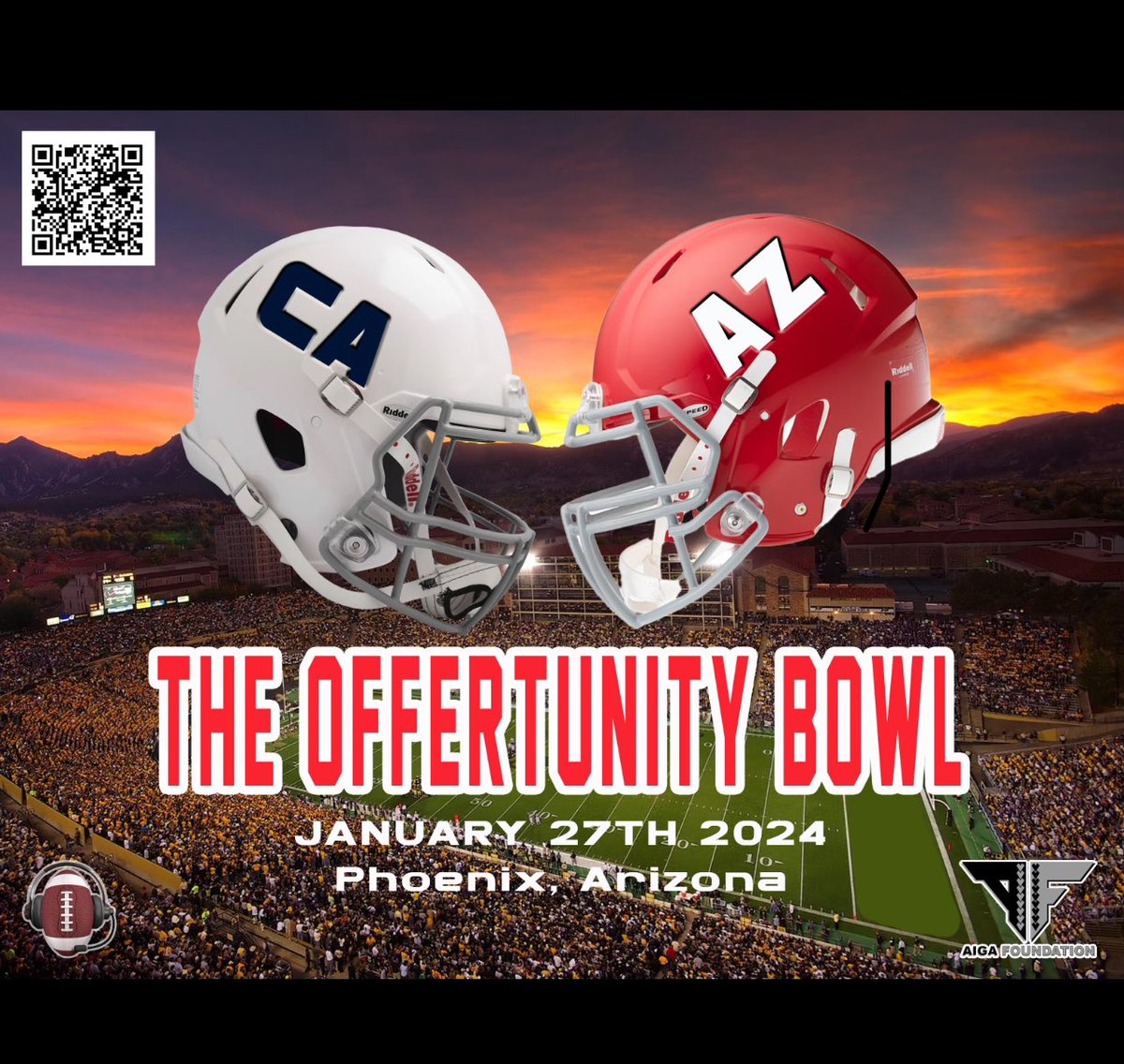 COACHES:
Register for the link to watch the game live. Free+ recording of the game. Evaluate these 2024s. 
Use QR code to register. 
<a href="/NCAADII/">NCAA Division II</a> <a href="/NCAADIII/">NCAA Division III</a> 
At <a href="/WeAreAFCA/">AFCA</a> ? Hit us up. 
<a href="/MFCNetwork_/">MFCNetwork</a> 
<a href="/AIGAFoundation/">AIGA Foundation</a> 
<a href="/Coachcam3Jim/">Jim Camarillo</a>