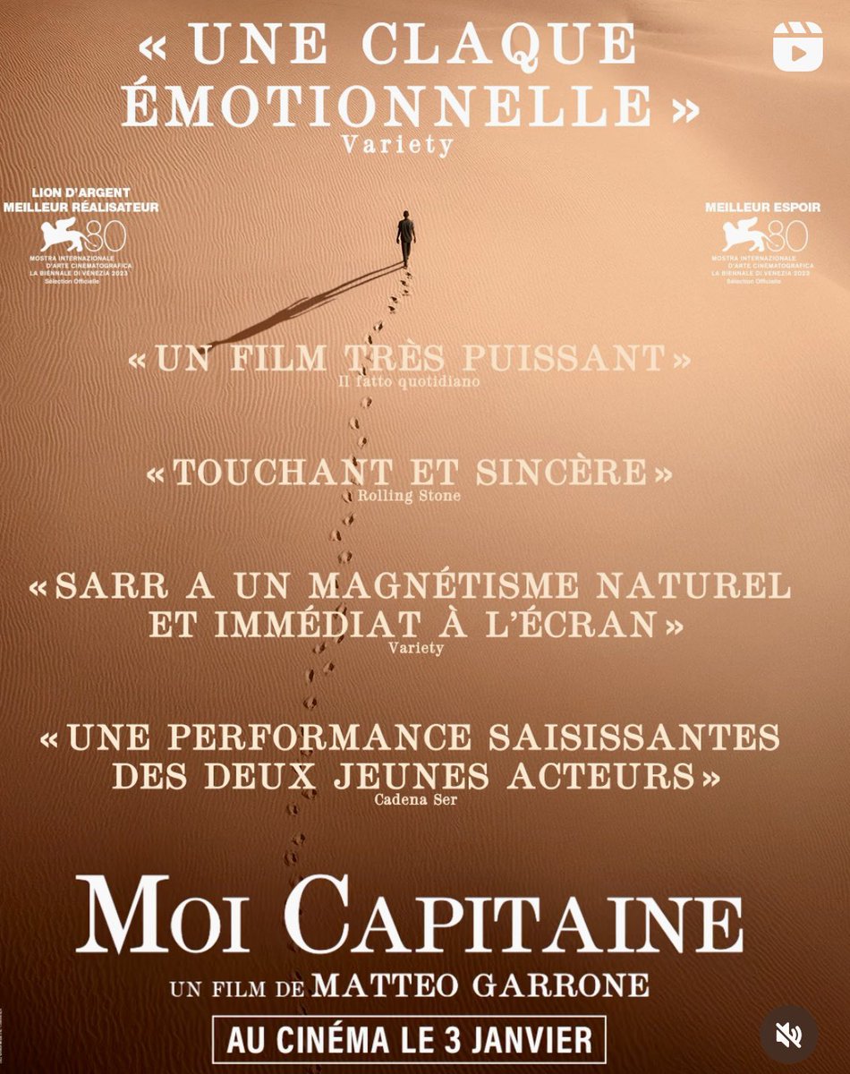 Une vraie claque ce film: #moicapitaine ou l’odyssée de 2 sénégalais traversant l’Afrique et la Méditerranée pour rejoindre l’Europe. Un film dur qui parle de traite d’humains, mais aussi de solidarité et d’espoir
Un film d’actualité avec la loi #immigration