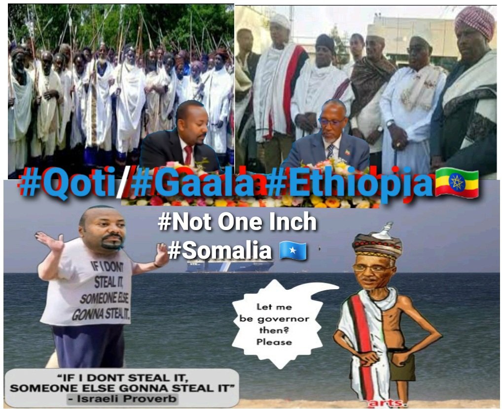 Caaqilmawlid's tweet photo. We have #NotOneInch #SomaliaπΈπ΄
The Ethiopian government, led by the #Qoti or #Oromo, is very greedy and wants to conquer the land and sea of ββthe Somali people by force and power.
#NotOneInch #SomaliaπΈπ΄ https://t.co/pHB6OBy1YA