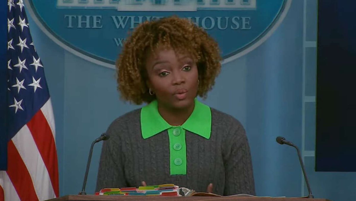 TheBabylonBee's tweet photo. Karine Jean-Pierre Says Biden Has Done More To Preserve Democracy Than Any Other Dictator In History https://t.co/KHXNESjV4S https://t.co/pkOj30vW5c