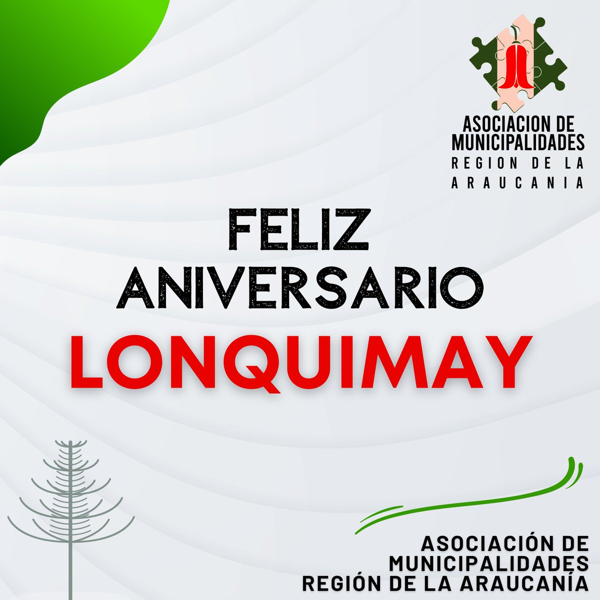 ¡FELIZ ANIVERSARIO #LONQUIMAY!

Le saluda, Directorio de AMRA_Araucanía

#AMRAunidosPorLaAraucanía