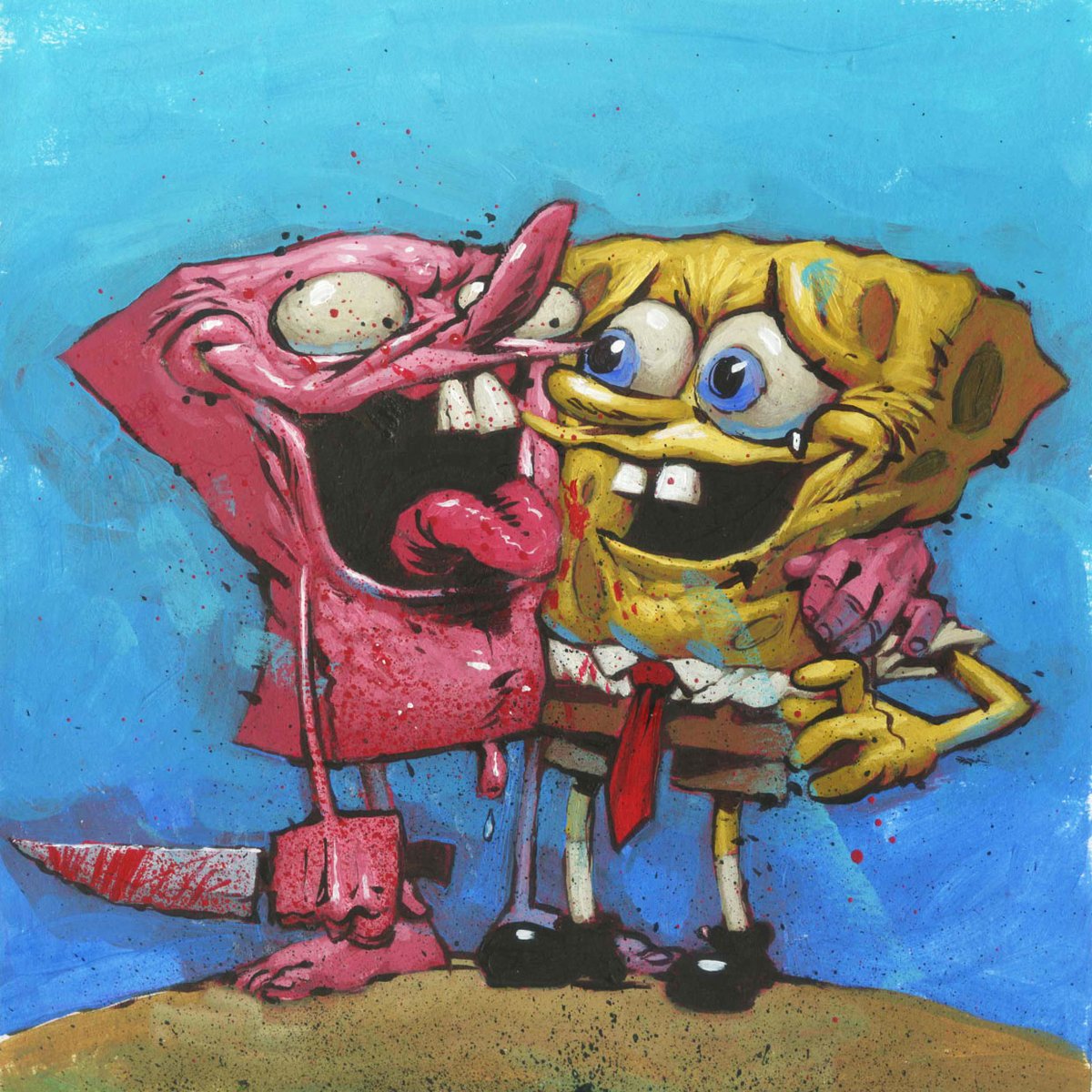 Fleshbob and Spongebob, together at last