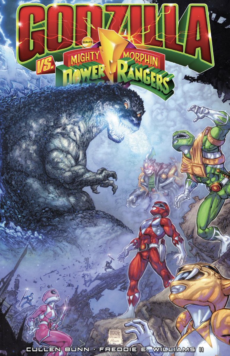 Godzilla vs. Mighty Morphin Power Rangers is a Superhero Kaiju Comic by <a href="/cullenbunn/">Cullen Bunn</a>, art by <a href="/Freddieart/">Freddie Williams II</a>, and published by <a href="/IDWPublishing/">IDW Publishing</a>.

The King of the Monsters and the defenders of Earth take on villains from both their worlds in this crossover clash—
amazon.com/gp/product/B0B…