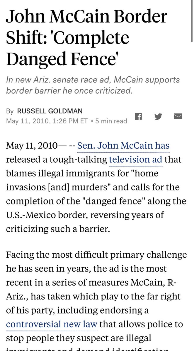 Cernovich's tweet photo. John McCain was in danger of losing a primary. He promised voters to support border security. He lied. 

When caught taking bribes (Keating 5), he played the Vietnam card to get out of it. 

He promised to repeal Obamacare. 

Scum, corruption, lies. https://t.co/PldctTVAR5