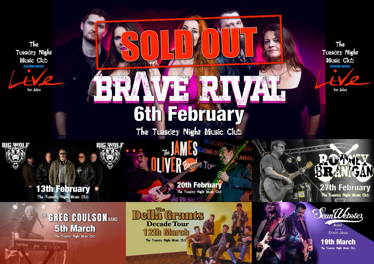 In just a month we'll be saying 'there goes the weekend and here comes Tuesday!' with a huge smile on our faces as just look how we're starting the year! 1st show sold out & tickets flying out for every other one. Get those tickets while you can from TheTNMC.co.uk