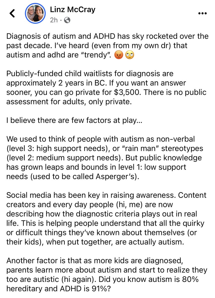 LinzMcCray's tweet photo. A few thoughts about #autism wait times for testing and increased diagnosis numbers as “trendy”. #autismbc https://t.co/AOCcIIexa2