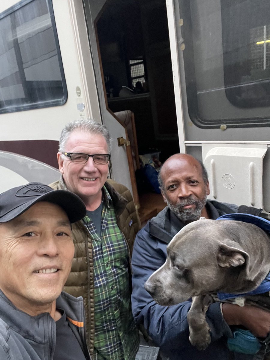 Yesterday we helped a man and his puppy off the street and into my Rv.